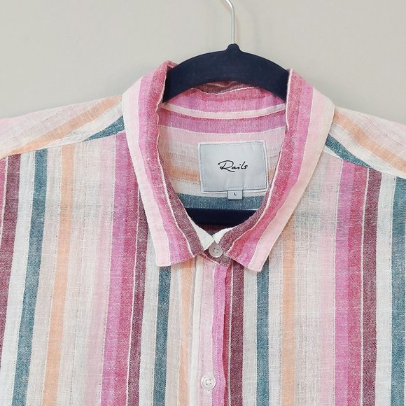 Colorful Striped Button-Up Shirt - Picture 3 of 12